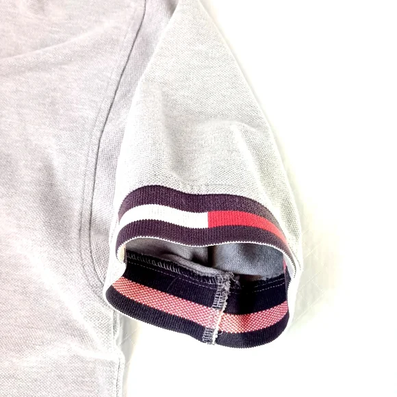 Tommy Hilfiger Gray Polo Shirt | EUC| Ribbed Collar - Picture 10 of 14